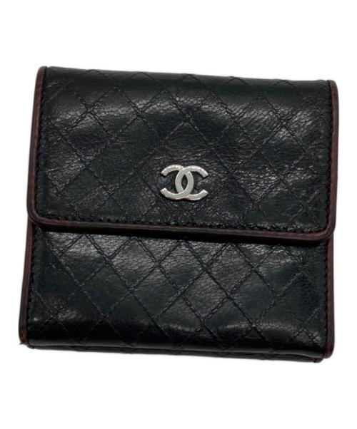 CHANEL（シャネル）CHANEL (シャネル) ビコローレ/2つ折り財布 ブラックの古着・服飾アイテム