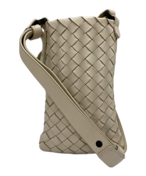 BOTTEGA VENETA（ボッテガベネタ）BOTTEGA VENETA (ボッテガベネタ) ショルダーフォンポーチ ホワイトの古着・服飾アイテム