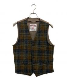 Harris Tweed（ハリスツイード）の古着「チェックベスト」｜ベージュ