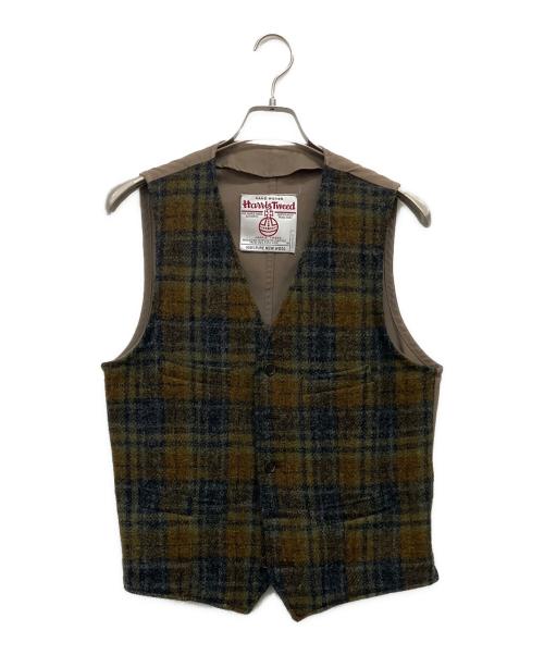 Harris Tweed（ハリスツイード）Harris Tweed (ハリスツイード) チェックベスト ベージュ サイズ:Lの古着・服飾アイテム