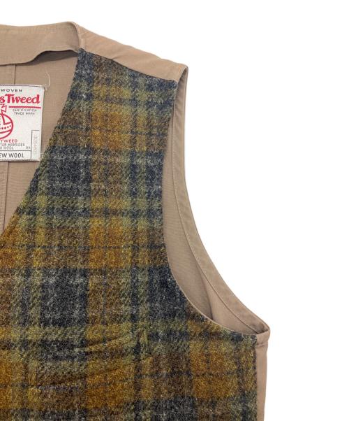 Harris Tweed（ハリスツイード）Harris Tweed (ハリスツイード) チェックベスト ベージュ サイズ:Lの古着・服飾アイテム