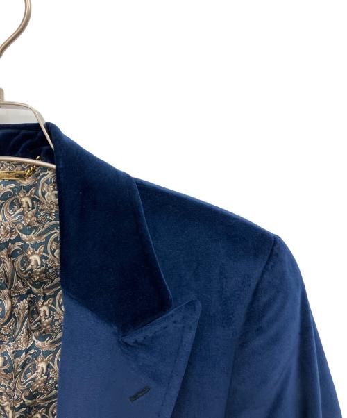 DOLCE & GABBANA（ドルチェ＆ガッバーナ）DOLCE & GABBANA (ドルチェ＆ガッバーナ) ベロアテーラードジャケット ブルー サイズ:44の古着・服飾アイテム