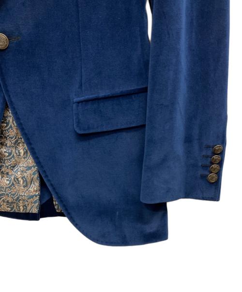 DOLCE & GABBANA（ドルチェ＆ガッバーナ）DOLCE & GABBANA (ドルチェ＆ガッバーナ) ベロアテーラードジャケット ブルー サイズ:44の古着・服飾アイテム