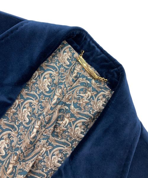 DOLCE & GABBANA（ドルチェ＆ガッバーナ）DOLCE & GABBANA (ドルチェ＆ガッバーナ) ベロアテーラードジャケット ブルー サイズ:44の古着・服飾アイテム