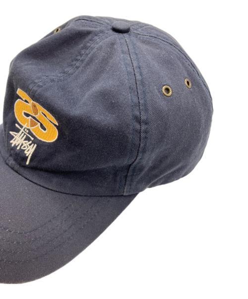 stussy（ステューシー）stussy (ステューシー) 90s’ロゴ刺繍キャップ ネイビーの古着・服飾アイテム