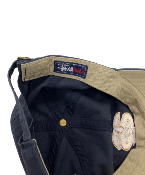 stussy（ステューシー）stussy (ステューシー) 90s’ロゴ刺繍キャップ ネイビーの古着・服飾アイテム