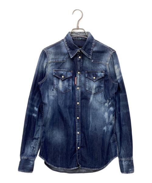 DSQUARED2（ディースクエアード）DSQUARED2 (ディースクエアード) デニムシャツ インディゴ サイズ:SIZE 38の古着・服飾アイテム