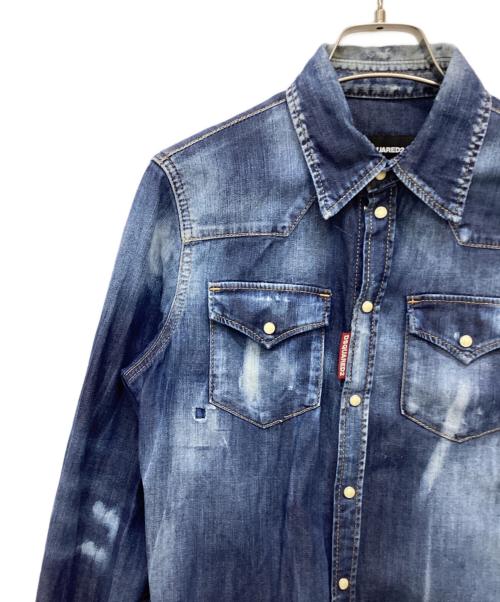 DSQUARED2（ディースクエアード）DSQUARED2 (ディースクエアード) デニムシャツ インディゴ サイズ:SIZE 38の古着・服飾アイテム