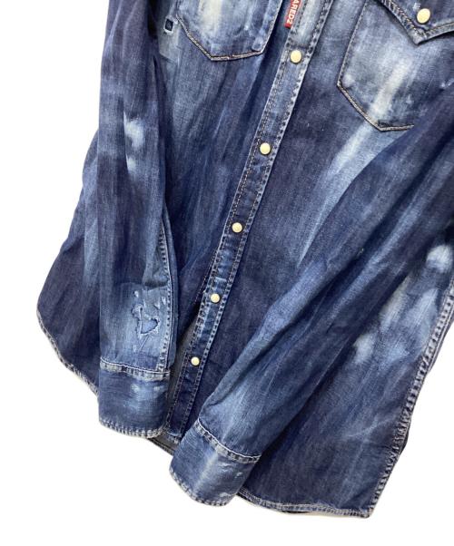 DSQUARED2（ディースクエアード）DSQUARED2 (ディースクエアード) デニムシャツ インディゴ サイズ:SIZE 38の古着・服飾アイテム