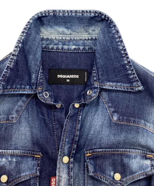 DSQUARED2（ディースクエアード）DSQUARED2 (ディースクエアード) デニムシャツ インディゴ サイズ:SIZE 38の古着・服飾アイテム