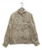 HERMESエルメス）の古着「袖セリエボタン乗馬柄シルクシャツ」｜ベージュ