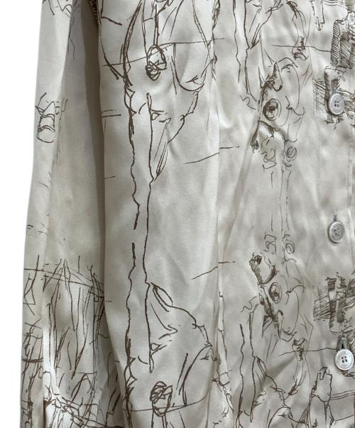 HERMES（エルメス）HERMES (エルメス) 袖セリエボタン乗馬柄シルクシャツ ベージュ サイズ:SIZE42の古着・服飾アイテム