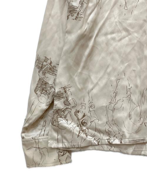 HERMES（エルメス）HERMES (エルメス) 袖セリエボタン乗馬柄シルクシャツ ベージュ サイズ:SIZE42の古着・服飾アイテム