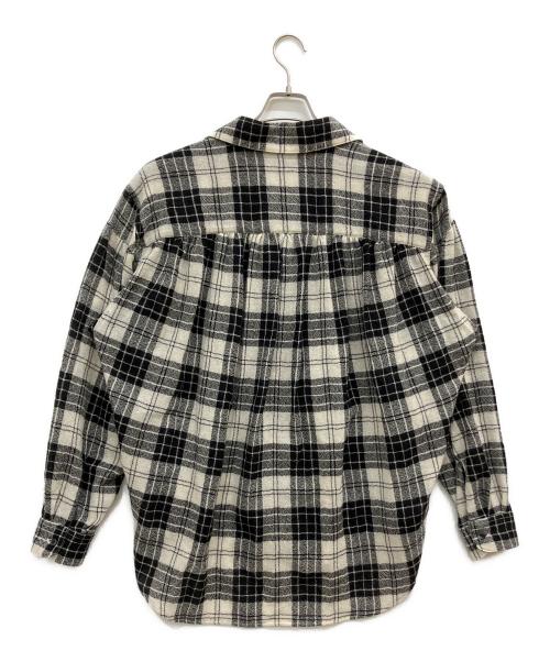 AiE（エーアイイー）AiE (エーアイイー) Painter Shirt - Gauze Plaid ホワイト×ブラック サイズ:Mの古着・服飾アイテム