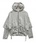 neith tokyoネイス）の古着「Layered Crush Hoodie」｜グレー
