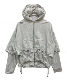 neith tokyo（ネイス）の古着「Layered Crush Hoodie」｜グレー