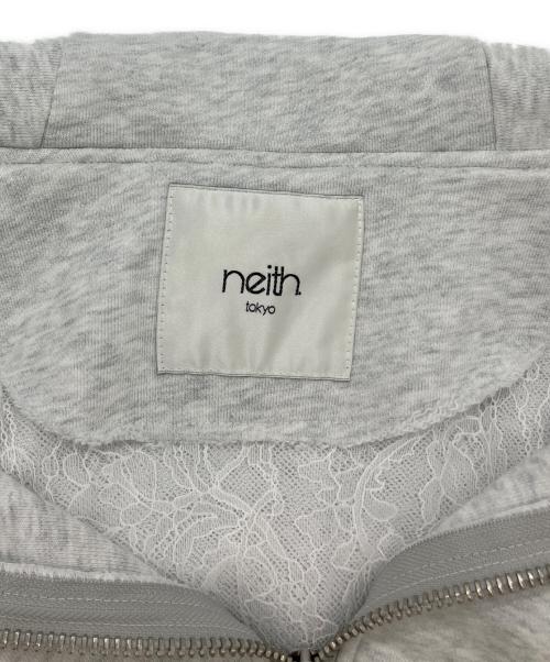 neith tokyo（ネイス）neith tokyo (ネイス) Layered Crush Hoodie グレー サイズ:Fの古着・服飾アイテム