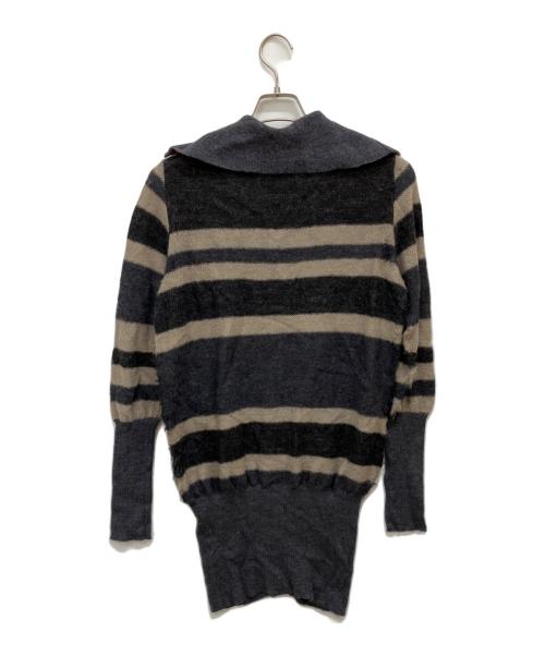 Vivienne Westwood RED LABEL（ヴィヴィアンウエストウッドレッドレーベル）Vivienne Westwood RED LABEL (ヴィヴィアンウエストウッドレッドレーベル) モヘア混ウールカーディガン ブラック×グレー サイズ:1の古着・服飾アイテム