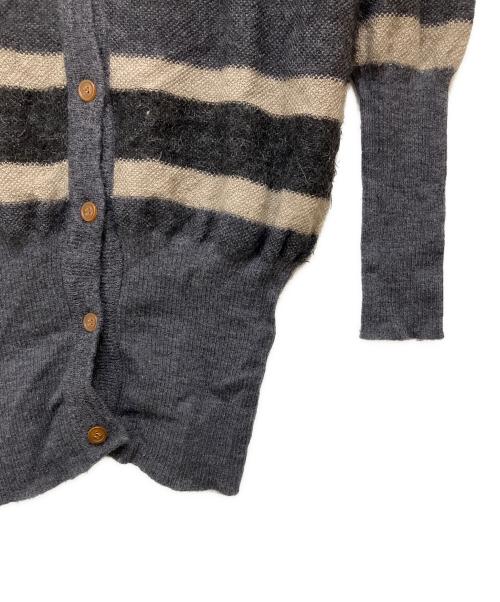 Vivienne Westwood RED LABEL（ヴィヴィアンウエストウッドレッドレーベル）Vivienne Westwood RED LABEL (ヴィヴィアンウエストウッドレッドレーベル) モヘア混ウールカーディガン ブラック×グレー サイズ:1の古着・服飾アイテム