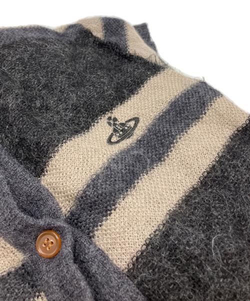 Vivienne Westwood RED LABEL（ヴィヴィアンウエストウッドレッドレーベル）Vivienne Westwood RED LABEL (ヴィヴィアンウエストウッドレッドレーベル) モヘア混ウールカーディガン ブラック×グレー サイズ:1の古着・服飾アイテム