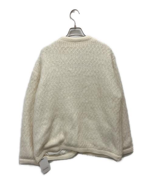 Snidel（スナイデル）Snidel (スナイデル) ファーライクロングニットジャケット アイボリー サイズ:F 未使用品の古着・服飾アイテム