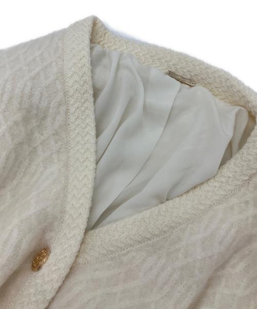 Snidel（スナイデル）Snidel (スナイデル) ファーライクロングニットジャケット アイボリー サイズ:F 未使用品の古着・服飾アイテム