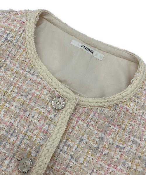 Snidel（スナイデル）Snidel (スナイデル) ツイードジャケット ピンク サイズ:Fの古着・服飾アイテム