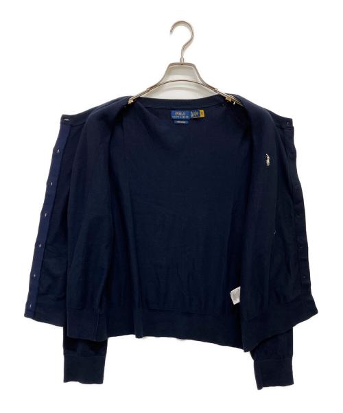 POLO RALPH LAUREN（ポロ・ラルフローレン）POLO RALPH LAUREN (ポロ・ラルフローレン) ピマコットンカーディガン ネイビー サイズ:XLの古着・服飾アイテム