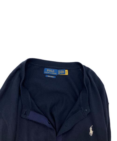 POLO RALPH LAUREN（ポロ・ラルフローレン）POLO RALPH LAUREN (ポロ・ラルフローレン) ピマコットンカーディガン ネイビー サイズ:XLの古着・服飾アイテム