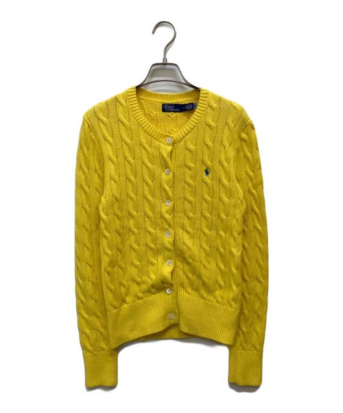 POLO RALPH LAUREN（ポロ・ラルフローレン）POLO RALPH LAUREN (ポロ・ラルフローレン) ケーブルニットカーディガン イエロー サイズ:Mの古着・服飾アイテム