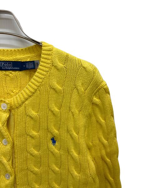 POLO RALPH LAUREN（ポロ・ラルフローレン）POLO RALPH LAUREN (ポロ・ラルフローレン) ケーブルニットカーディガン イエロー サイズ:Mの古着・服飾アイテム