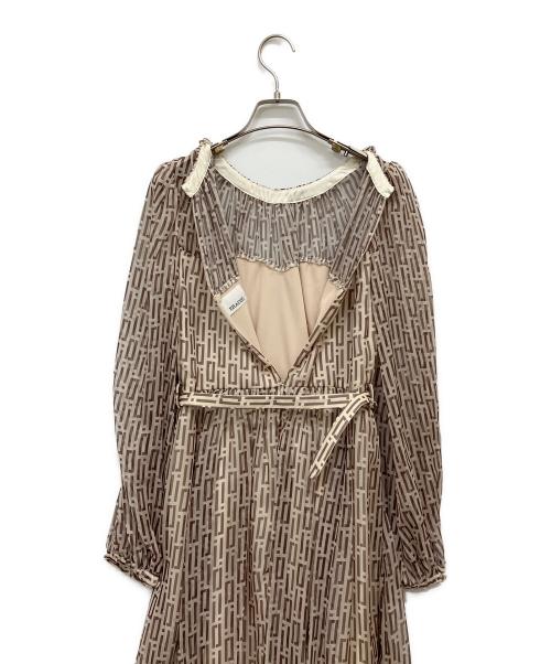 ERADIE（エラディエ）eradie (エラディエ) Geometric Print one piece ブラウン サイズ:Fの古着・服飾アイテム