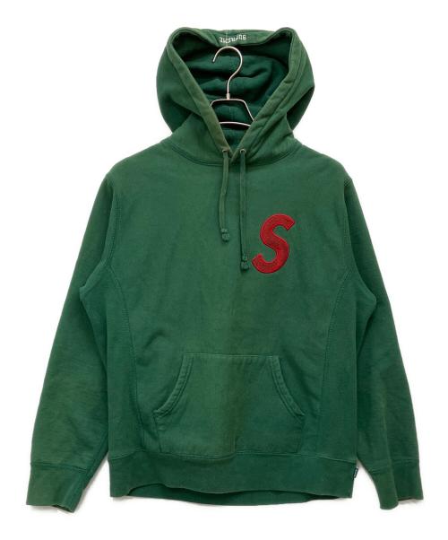 SUPREME（シュプリーム）SUPREME (シュプリーム) S LOGO  HOODED SWEATSHIRT グリーン サイズ:Mの古着・服飾アイテム