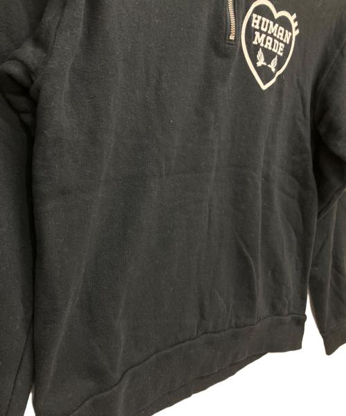 HUMAN MADE（ヒューマンメイド）HUMAN MADE (ヒューマンメイド) military half zip sweatshirt ブラック サイズ:Sの古着・服飾アイテム
