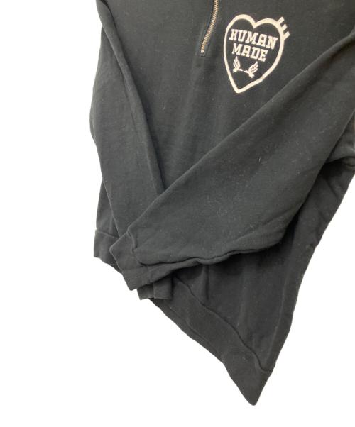HUMAN MADE（ヒューマンメイド）HUMAN MADE (ヒューマンメイド) military half zip sweatshirt ブラック サイズ:Sの古着・服飾アイテム
