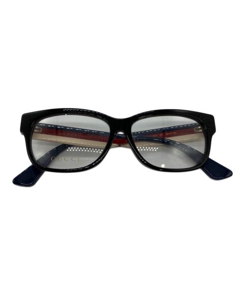 GUCCI（グッチ）GUCCI (グッチ) 伊達メガネ ネイビー サイズ:55□14-150の古着・服飾アイテム