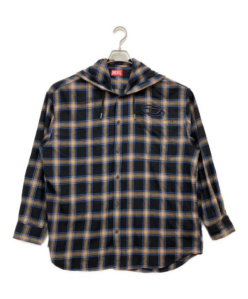 DIESEL（ディーゼル）DIESEL (ディーゼル) シャツ ブラウン×ブラック サイズ:46の古着・服飾アイテム