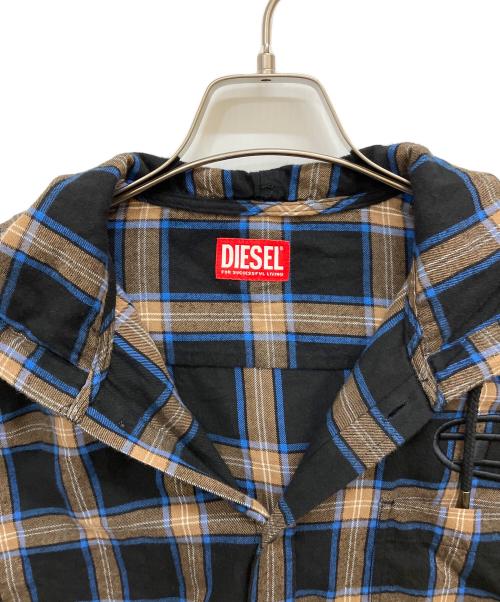 DIESEL（ディーゼル）DIESEL (ディーゼル) シャツ ブラウン×ブラック サイズ:46の古着・服飾アイテム