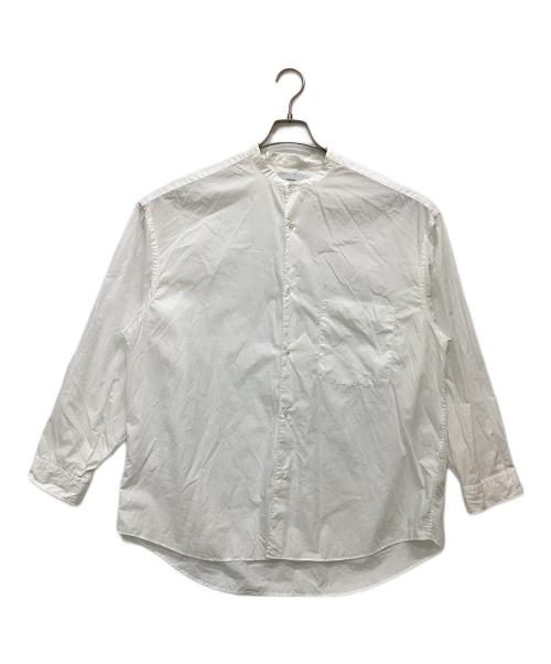 Graphpaper（グラフペーパー）Graphpaper (グラフペーパー) Broad L/S Oversized Band Collar Shirt ホワイト サイズ:Fの古着・服飾アイテム