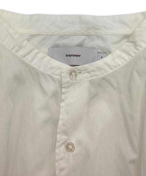 Graphpaper（グラフペーパー）Graphpaper (グラフペーパー) Broad L/S Oversized Band Collar Shirt ホワイト サイズ:Fの古着・服飾アイテム