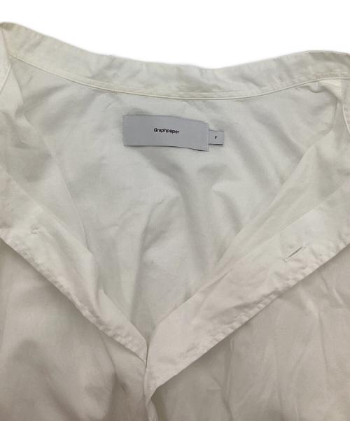 Graphpaper（グラフペーパー）Graphpaper (グラフペーパー) Broad L/S Oversized Band Collar Shirt ホワイト サイズ:Fの古着・服飾アイテム
