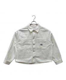 Calvin Klein Jeans（カルバンクラインジーンズ）の古着「BOXY SHIRT JACKET」｜ホワイト