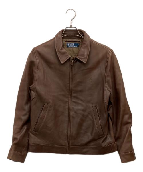 POLO RALPH LAUREN（ポロ・ラルフローレン）POLO RALPH LAUREN (ポロ・ラルフローレン) ラムレザージャケット ブラウン サイズ:Lの古着・服飾アイテム