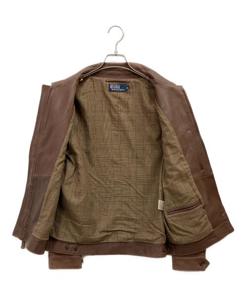 POLO RALPH LAUREN（ポロ・ラルフローレン）POLO RALPH LAUREN (ポロ・ラルフローレン) ラムレザージャケット ブラウン サイズ:Lの古着・服飾アイテム