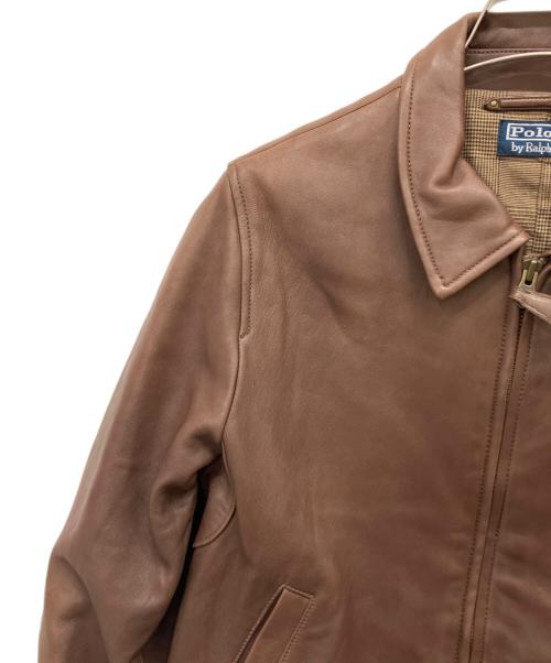 POLO RALPH LAUREN（ポロ・ラルフローレン）POLO RALPH LAUREN (ポロ・ラルフローレン) ラムレザージャケット ブラウン サイズ:Lの古着・服飾アイテム