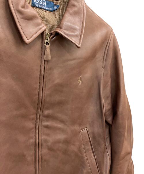 POLO RALPH LAUREN（ポロ・ラルフローレン）POLO RALPH LAUREN (ポロ・ラルフローレン) ラムレザージャケット ブラウン サイズ:Lの古着・服飾アイテム