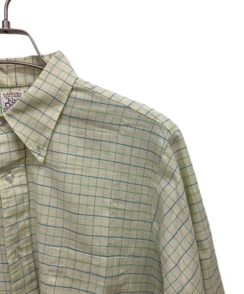 ARROW（アロー）ARROW (アロー) チェックシャツ イエロー サイズ:Lの古着・服飾アイテム