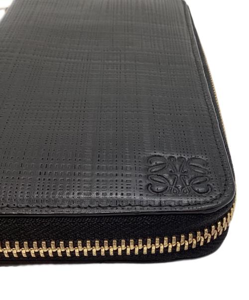LOEWE（ロエベ）LOEWE (ロエベ) LINEN ZIP AROUND WALLET/アナグラムラウンドウォレット ブラックの古着・服飾アイテム