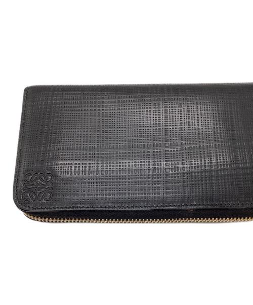 LOEWE（ロエベ）LOEWE (ロエベ) LINEN ZIP AROUND WALLET/アナグラムラウンドウォレット ブラックの古着・服飾アイテム