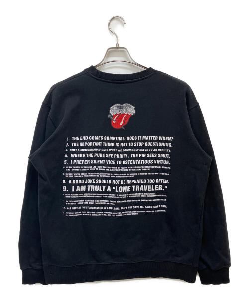 NUMBER (N)INE（ナンバーナイン）NUMBER (N)INE (ナンバーナイン) ROLLING STONES (ローリングストーンズ) 02AW リップ&タン スウェット ブラック サイズ:4の古着・服飾アイテム